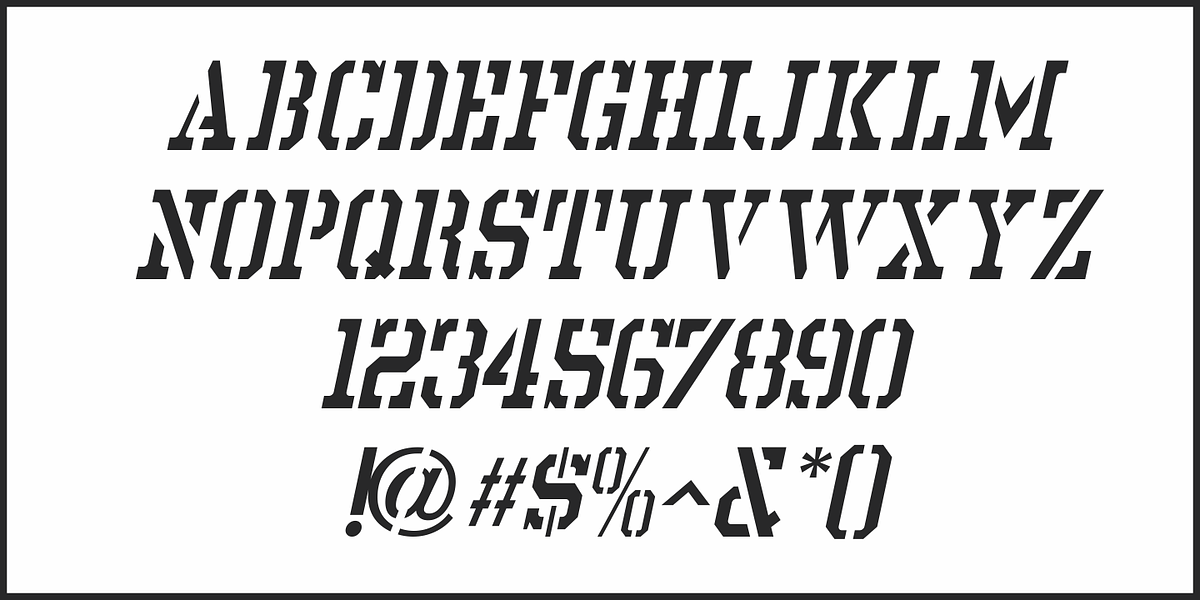Stencil Chamfer JNL, a Slab Serif Font by Jeff Levine Fonts (Photo 5 of 5)