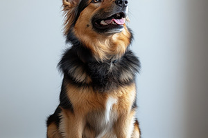 Happy German Shepherd mix dog sittin, an Animal Photo by Pixeness Studio