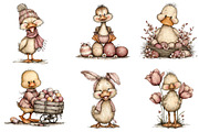 Whimsical - Easter Duck Clipart, an Illustration by CreationArt (Thumbnail 2 of 6)