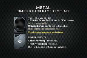 Metal Trading Card Game Template