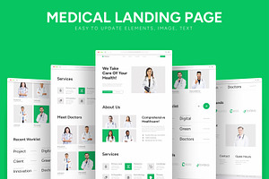 Medical Landing Page UI Layout, an UI Kit Template by CreativeShaper