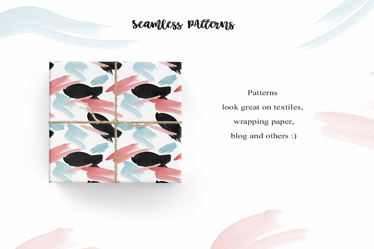 Watercolor Vector brushes preview 5
