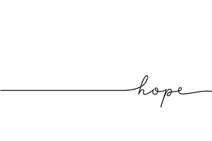 Hope Word - Continuous One Line With