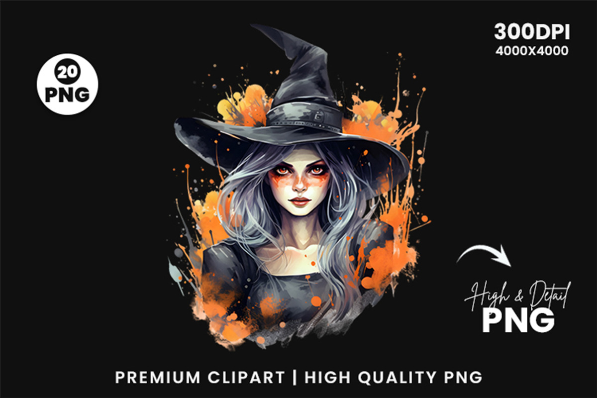Halloween Spooky Witch PNG Bundle, a Seasonal Illustration by Creative Arslan (Photo 10 of 11)