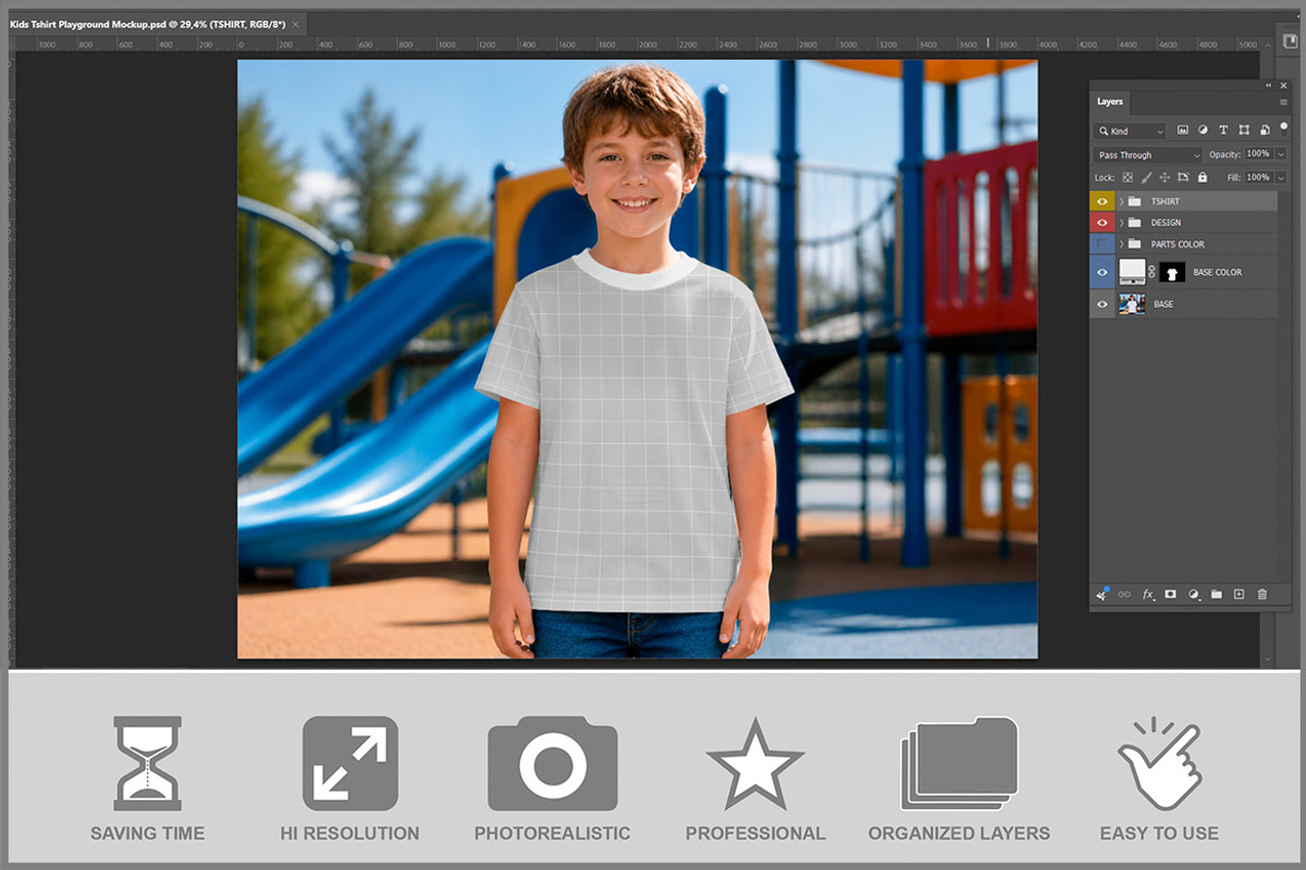 Kids T-shirt Playground Mockup PSD, a Shirt Mockup by Bruno's Shop (Photo 2 of 3)