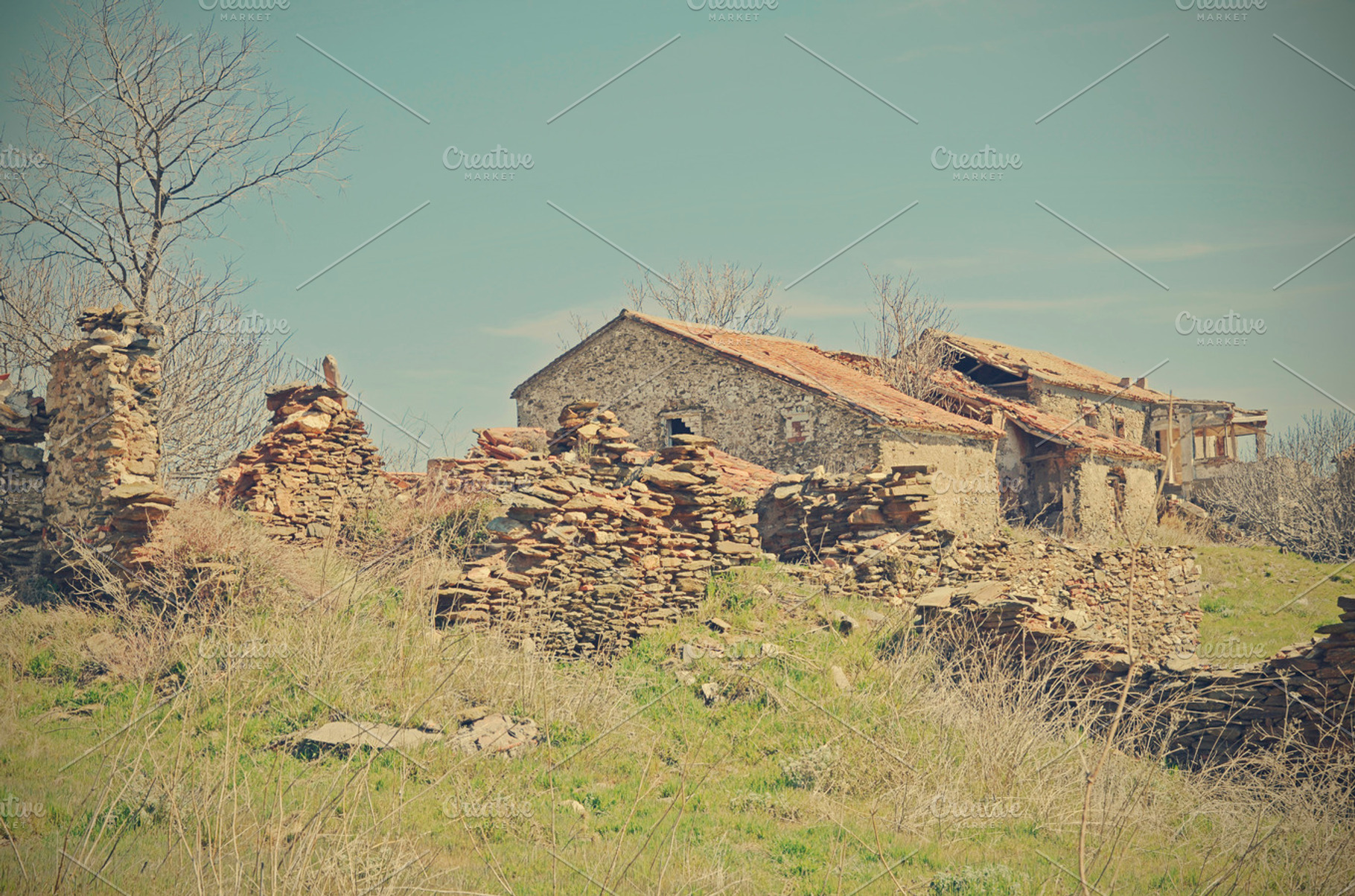 Abandoned house stock photo containing ruins and building, an Architecture Photo by neftali77