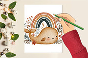 Watercolor Boho Animals Clipart, an Illustration by DreamCafeArt (Thumbnail 5 of 6)