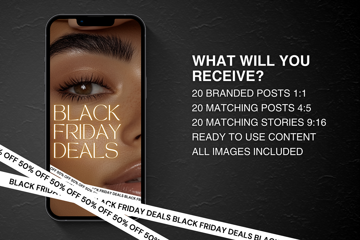 Black Friday Brow Technician Insta, a Social Media Template by DesignsbyMariaStudio (Photo 2 of 10)