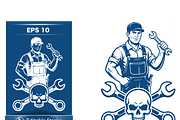 Skull & Dumbbells Design, a Sport Illustration by CarWrap design (Thumbnail 1 of 4)
