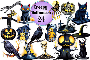 Creepy Halloween Clipart, an Animal Photo by Wow Magic