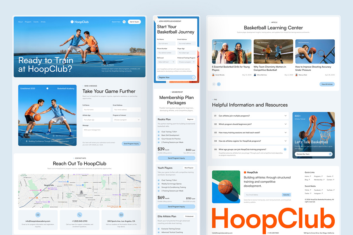 Basketball Academy Website UI Figma, an UI Kit Template by peterdraw (Photo 6 of 7)