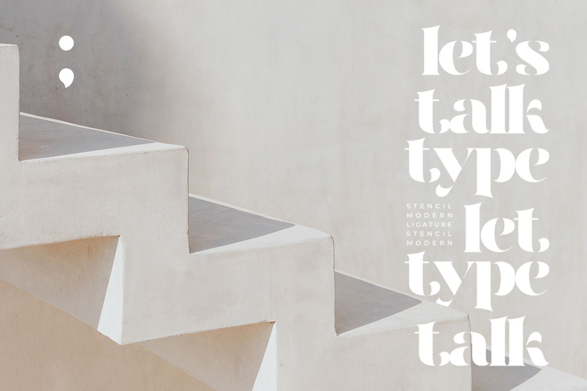 Faya | Stencil Modern Ligature, a Serif Font by ClevUs (Photo 4 of 11)