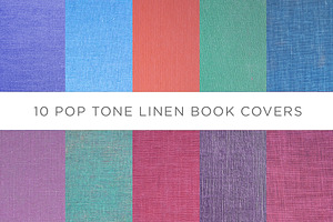 10 Pop Tone Linen Book Covers
