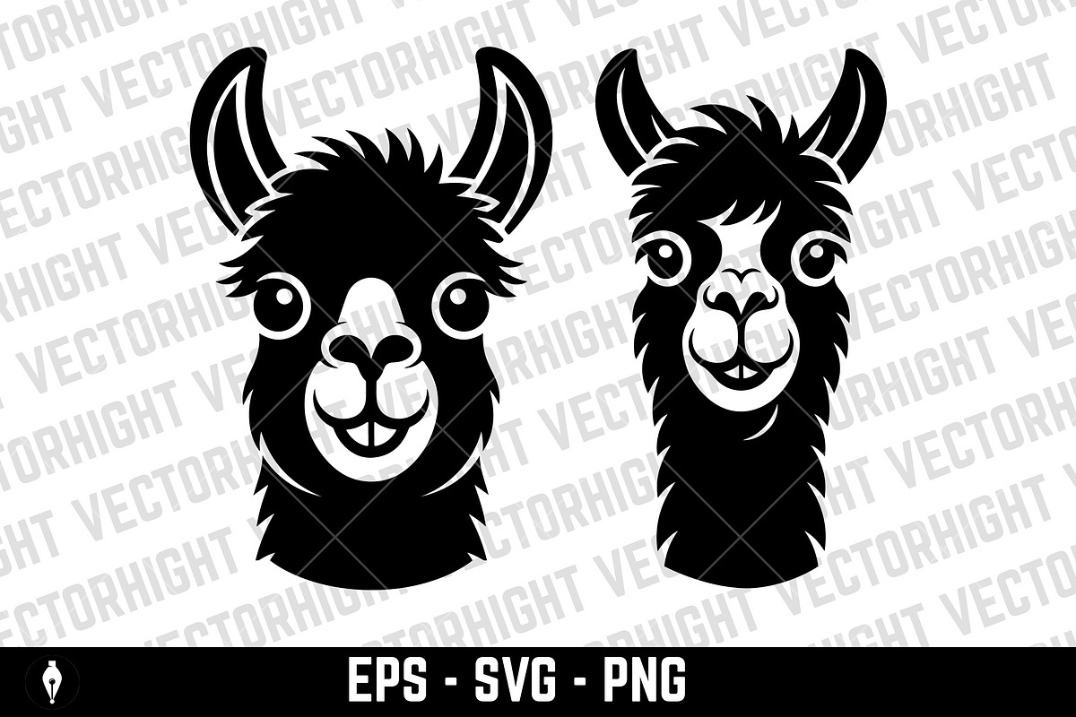 Vector logo of a smiling alpaca, a Duotone Icon by Vectorhight (Photo 2 of 3)