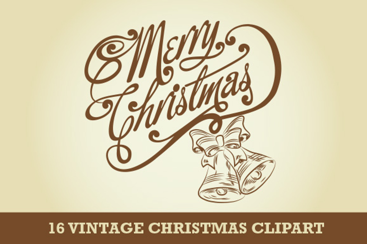 16 vintage Christmas cliparts, an Illustration by CLIPART GARDEN (Photo 3 of 4)