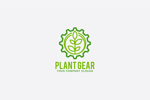 plant gear logo, a Branding & Logo Template by shazi