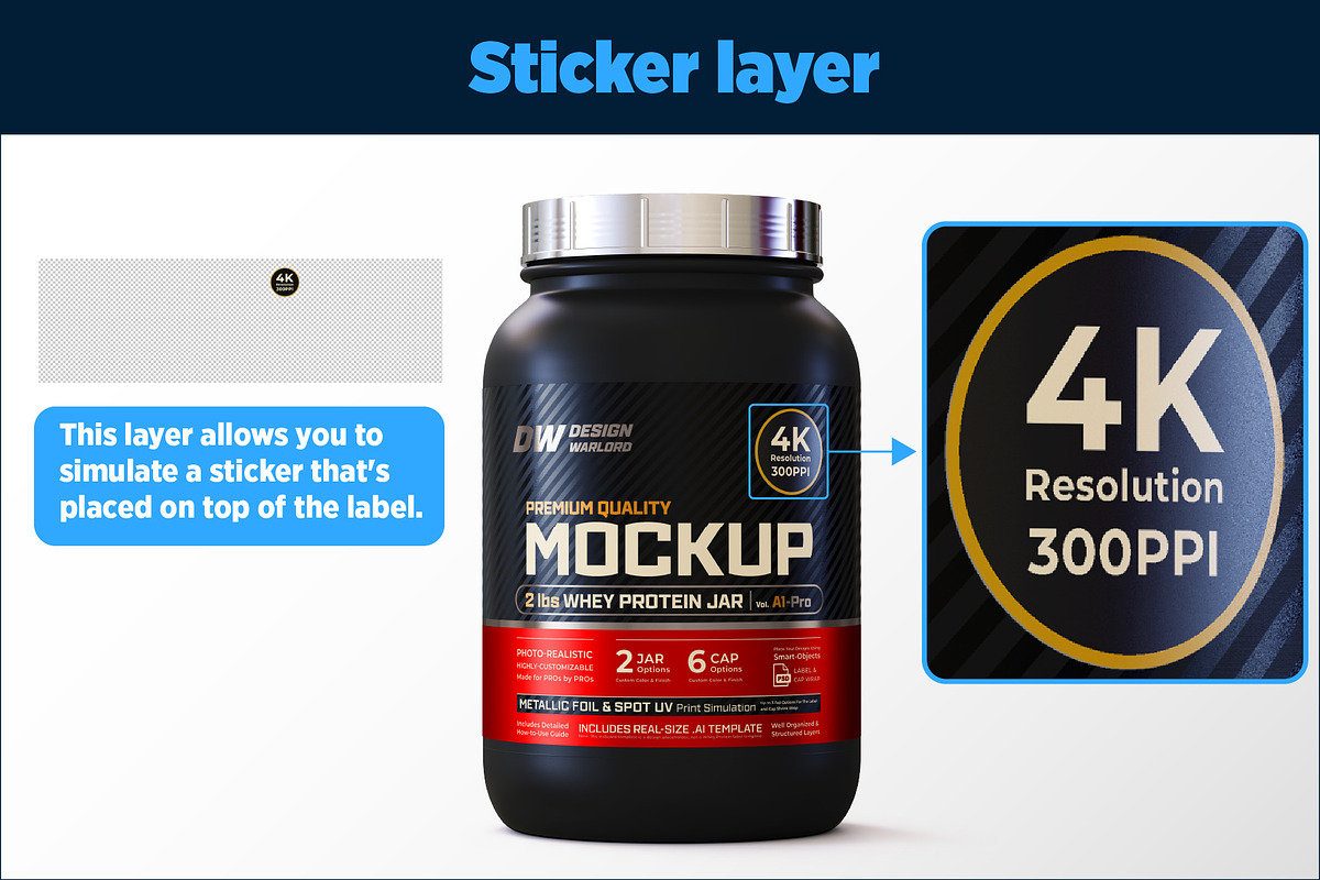 2 lbs Whey Protein Jar Mockup A1-Pro, a Packaging Mockup by Design Warlord (Photo 13 of 19)