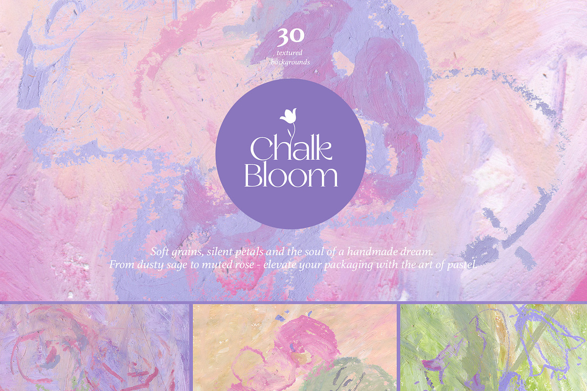 Chalk Pastel Botanical Textures, a Texture Illustration by Elena Pimonova (Photo 1 of 10)