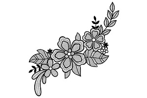 Lace Decorative Element With Flowers