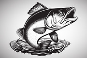 Fish Jumping out of the Water Vector, an Animal Illustration by Ghagra (Thumbnail 2 of 4)