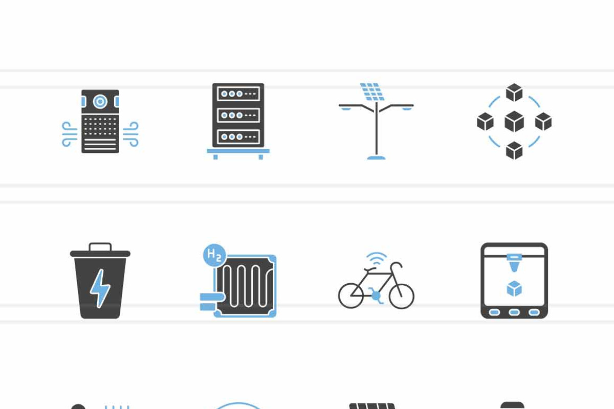 Eco-Tech Blue & Black Icons, an Icon by IconBunny (Photo 2 of 2)