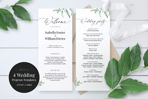 Wedding Program Template, Aurora