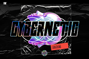 CYBERNETIC futuristic Y2k Cyberpunk, a Sans Serif Font by dansdesign (Thumbnail 4 of 6)