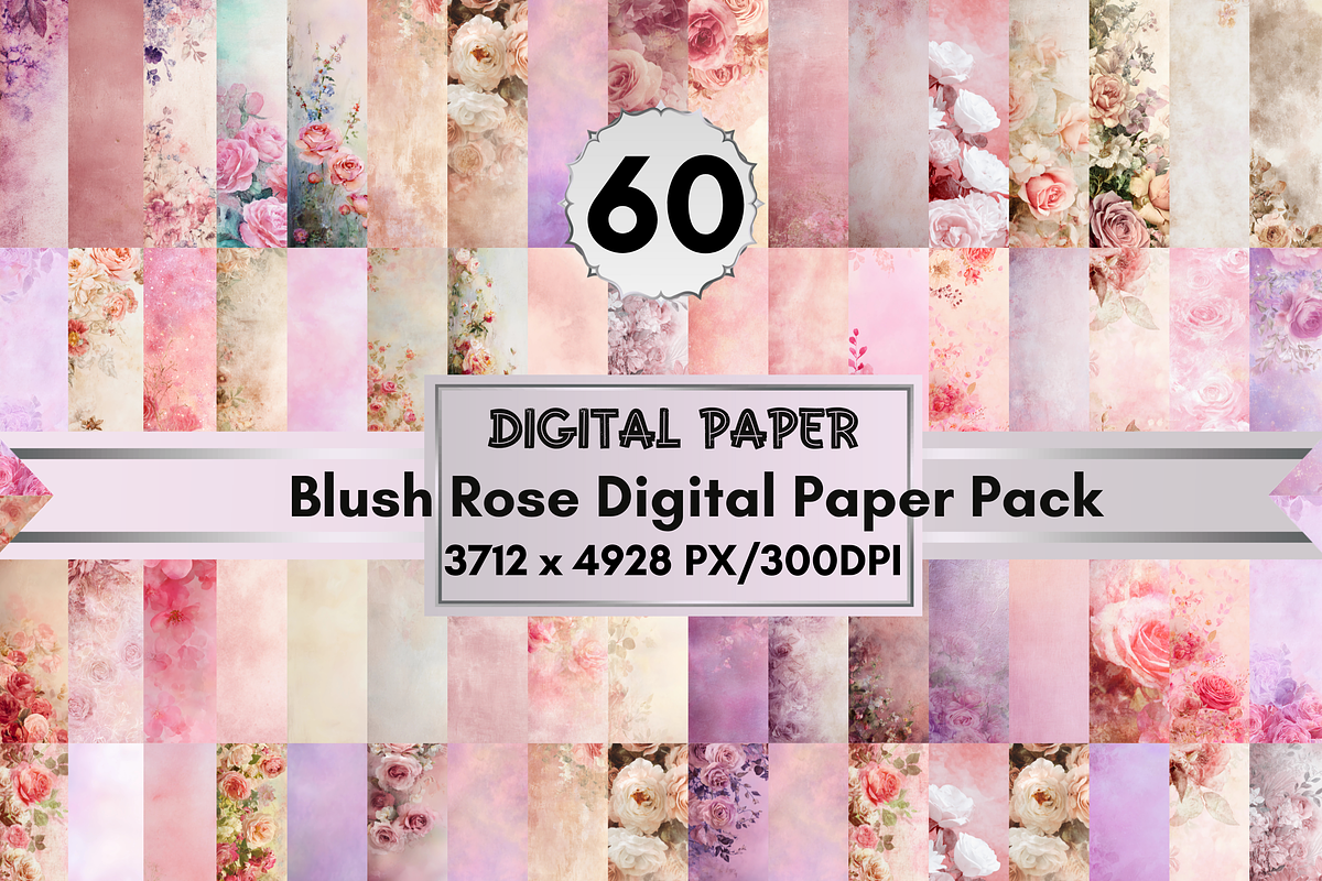 Blush Rose Digital Paper Pack, a Brochure Template by LA Design (Photo 1 of 9)