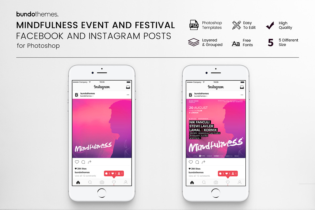 Mindfulness Social Media Pack, a Social Media Template by Bundo Themes (Photo 1 of 4)