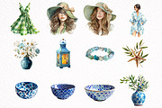 Watercolor Summer Coastal Clipart, an Illustration by DreamArtGraphic (Thumbnail 7 of 8)