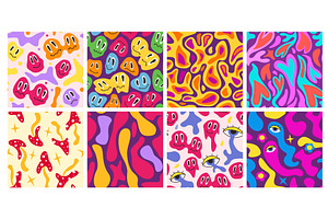 Lava Lamp Patterns. Retro Melting