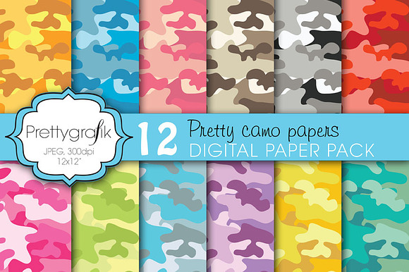 camouflage digital paper, commercial preview 2