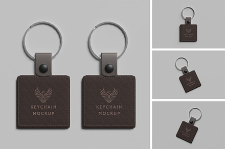 Leather keychain Mockup