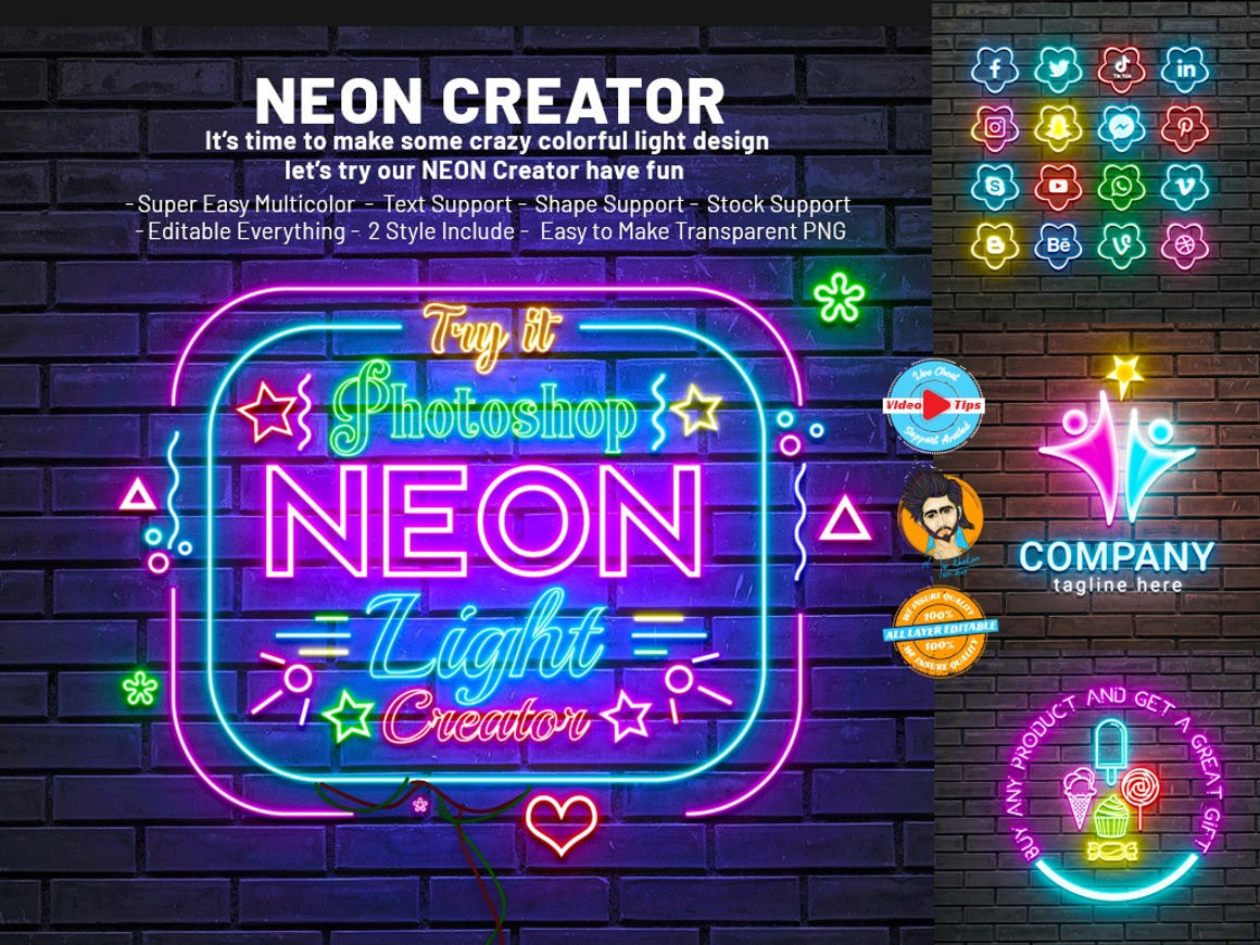 Neon Effect Creator, a Layer Style Add-On by MRI STUDIO (Photo 1 of 20)