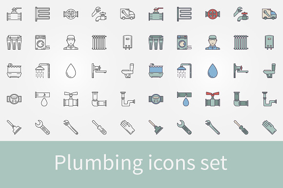 Plumbing Icons Set