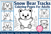 Snow Bear Tracks Coloring Pages, an Animal Illustration by maggiesar (Thumbnail 1 of 4)