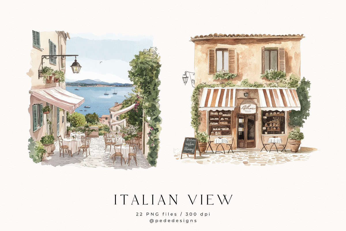 Italian View, a Decorative Illustration by PeDe Designs (Photo 8 of 9)