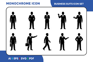 Man Suit Vector SeT Minimalist, a Solid Icon by Fontmine Studio