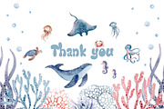 Ocean Animals Watercolor Clipart, an Animal Illustration by LenArt (Thumbnail 16 of 16)