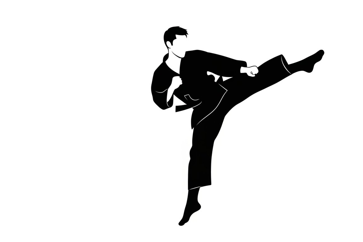 Dynamic martial arts kick silhouette, an Illustration by Amazin_art (Photo 34 of 36)