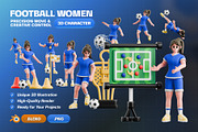 Football Women 3D Character Pack, a Characters & Person 3D Model by Haps Space (Thumbnail 1 of 4)