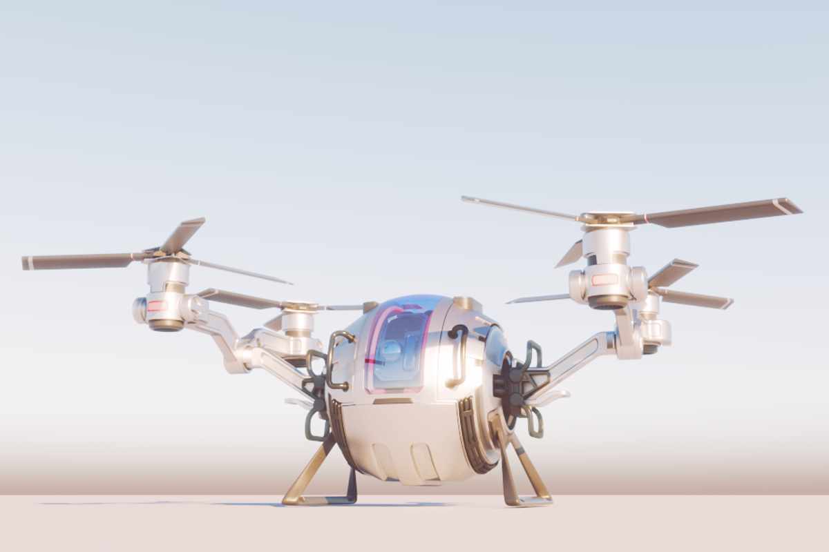 Sci Fi QuadCopter 3d model vray, a Cars & Vehicle 3D Model by konstantin.ermolaev (Photo 5 of 7)