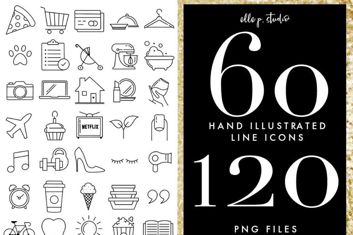 Hand Drawn Line Icons, an Outline Icon by Elle P. Studio (Photo 1 of 2)