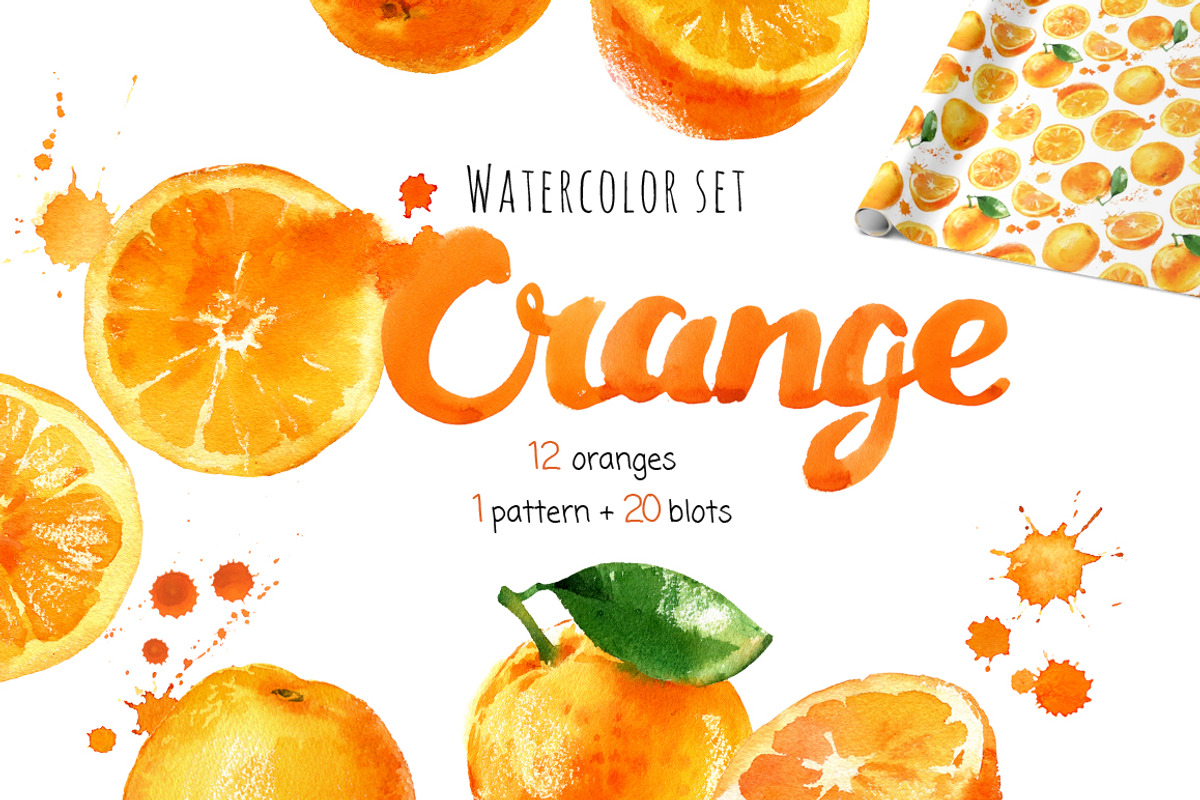 Watercolor oranges, a Food Illustration by ognivo (Photo 1 of 3)