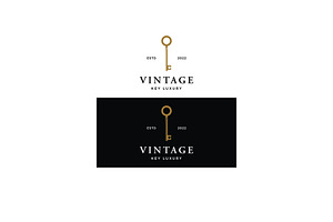 Luxurious Vintage Key Logo Design.