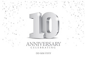 Anniversary 10. silver 3d numbers, a Decorative Illustration by Sunny (Thumbnail 1 of 2)