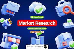 3D Market Research Icon