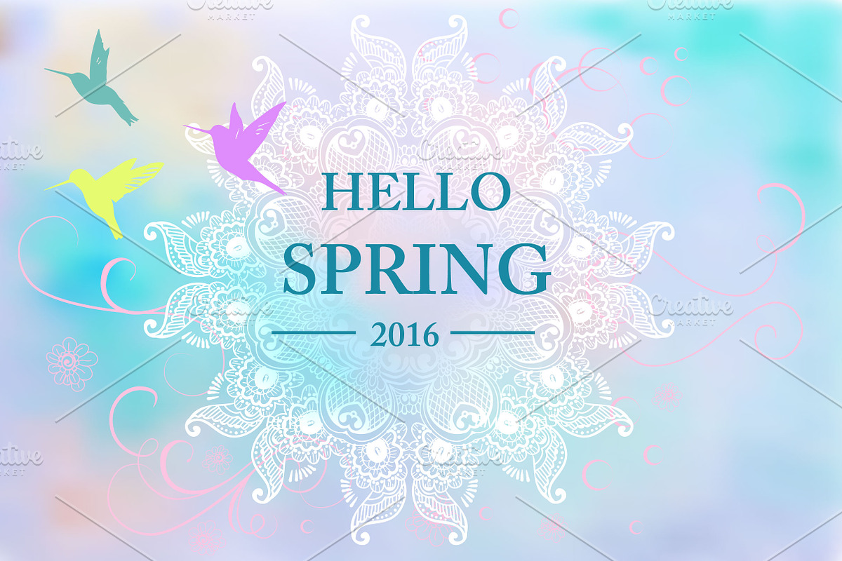 Hello spring, a Decorative Illustration by El Design