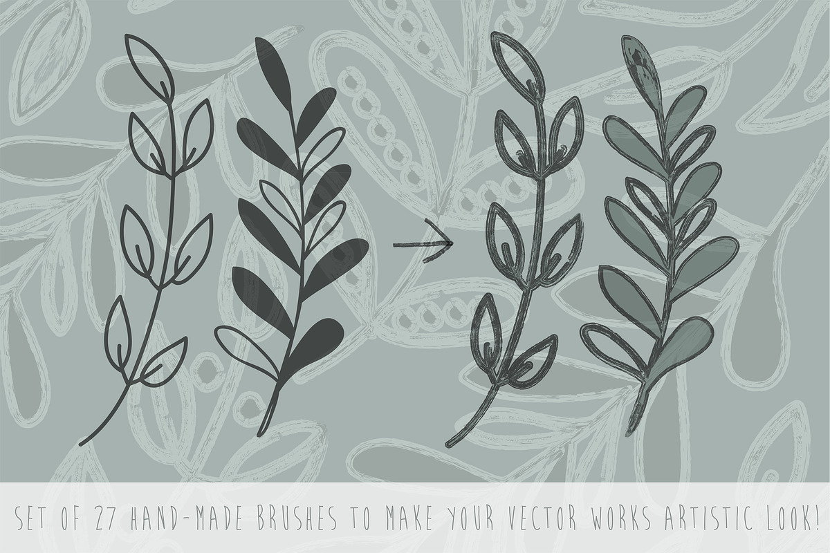 Hand Drawn Illustrator Brushes preview 3
