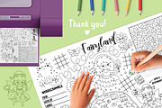 Fairyland coloring activity play mat, an Education Illustration by Lexi Claus (Thumbnail 6 of 6)